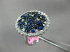 ESTATE EXTRA LARGE .56CT DIAMOND & MULTI GEM 14KT WHITE GOLD 3D MULTI SHAPE RING