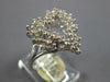 ESTATE LARGE .80CT DIAMOND 14KT WHITE GOLD 3D OPEN HEART LOVE RING