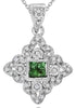 .47CT DIAMOND & AAA GREEN GARNET 14K WHITE GOLD GEOMETRICAL FUN FLOATING PENDANT