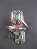 LARGE 1.36CT DIAMOND 18KT WHITE GOLD BAGUETTE CLUSTER INVISIBLE CRISS CROSS RING