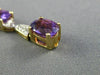 ESTATE LONG 10.65CT DIAMOND & AAA AMETHYST 14KT TWO TONE GOLD 3D TENNIS BRACELET