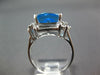 LARGE 7.63CT DIAMOND & AAA BLUE TOPAZ 14K WHITE GOLD 3D CUSHION & ROUND FUN RING