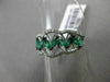 ANTIQUE WIDE 1.13CT DIAMOND & AAA EMERALD 14KT YELLOW GOLD 3D ZIG ZAG FUN RING