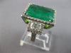 EXTRA LARGE 12.27CT DIAMOND & AAA EMERALD 18KT WHITE GOLD CUSHION & ROUND RING