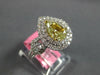 LARGE GIA 2.88CT WHITE & FANCY YELLOW DIAMOND 18K 2 TONE GOLD 3D ENGAGEMENT RING