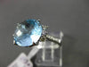 ANTIQUE 7.54CTW AAA EXTRA FACET BLUE TOPAZ & DIAMOND 14K WHITE GOLD HEART RING