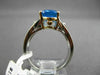 ESTATE LARGE 2.18CT DIAMOND & AAA BLUE TOPAZ 14K TWO TONE GOLD DOUBLE HEART RING