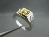 ESTATE .20CT OLD MINE DIAMOND 14KT TWO TONE GOLD SQUARE MENS GYPSY RING #1234