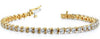 ESTATE 1.01CT DIAMOND 14K YELLOW GOLD 3D 3 PRONG TRIANGULAR LOVE TENNIS BRACELET