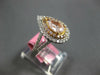 LARGE GIA 1.64CT WHITE & PINK DIAMOND 18KT 2 TONE GOLD FILIGREE ENGAGEMENT RING