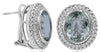 LARGE 8.75CT DIAMOND & AAA GREEN AMETHYST 14KT WHITE GOLD OVAL & ROUND EARRINGS