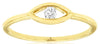 ESTATE .09CT DIAMOND 14K YELLOW GOLD 3D ROUND SOLITAIRE MARQUISE SHAPE LOVE RING