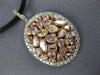 LARGE 3.58CT WHITE & MOCHA DIAMOND 18KT WHITE & ROSE GOLD 3D OVAL LOVE NECKLACE