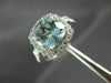 ESTATE LARGE 3.25CT DIAMOND & AAA AQUAMARINE 14KT WHITE GOLD 3D ENGAGEMENT RING
