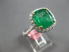 GIA LARGE 4.84CT DIAMOND & AAA EMERALD 18KT 2 TONE GOLD CLASSIC ENGAGEMENT RING