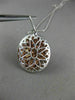 ESTATE LARGE 1.86CT WHITE & PINK DIAMOND 18K 2 TONE GOLD 3D CLUSTER OVAL PENDANT