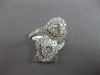 LARGE 1.6CT DIAMOND 14KT WHITE GOLD ROUND & BAGUETTE HEART CRISS CROSS LOVE RING