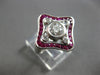 LARGE 1.17CT DIAMOND & AAA RUBY 18KT WHITE GOLD ENGAGEMENT RING 28179