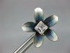 LARGE .33CT DIAMOND & BLUE ENAMEL 18KT YELLOW GOLD SQUARE FLOWER STUD EARRINGS