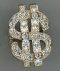 ESTATE EXTRA LARGE 5.78CT DIAMOND 14KT YELLOW GOLD 3D DOLLAR SIGN LUCKY FUN RING