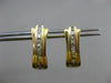 ESTATE .30CT PRINCESS CUT DIAMOND 14KT YELLOW GOLD MULTI ROW SEMI HOOP EARRINGS