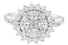 1.65CT DIAMOND 18KT WHITE GOLD PRINCESS MARQUISE & ROUND INVISIBLE FLOWER RING