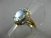 ESTATE .20CT DIAMOND & LIGHT BLUE TOPAZ 14KT YELLOW GOLD FILIGREE RING #20527