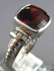LARGE 4.46CT DIAMOND & AAA GARNET 14KT WHITE GOLD CUSHION & ROUND BEZEL FUN RING