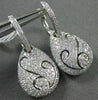 ANTIQUE LARGE 2.13CT DIAMOND FILIGREE 18KT W PEAR SHAPE HANGING EARRINGS #E00655