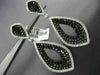LARGE 6.70CT WHITE & BLACK DIAMOND 14KT WHITE GOLD 3D DROP LEAF HANGING EARRINGS