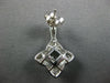 3.84CT DIAMOND & AQUAMARINE 14KT WHITE GOLD CUSHION FLOWER STAR HANGING EARRINGS