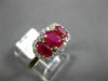 ESTATE 1.62CT DIAMOND & AAA OVAL CUT RUBY 14K ROSE GOLD 3 STONE ANNIVERSARY RING