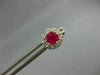 ESTATE 1.30CT DIAMOND & AAA RUBY 14KT WHITE GOLD 3D FLOWER CLASSIC STUD EARRINGS
