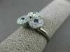 ESTATE WIDE .69CT DIAMOND & AAA SAPPHIRE 14KT WHITE GOLD TRIANGULAR CIRCLE RING