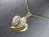 ESTATE .26CT DIAMOND 14K WHITE & YELLOW GOLD CLASSIC HEART PAVE FLOATING PENDANT