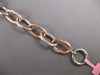 LARGE & LONG .98CT DIAMOND 14KT WHITE & ROSE GOLD OVAL LINK TOGGLE LOVE BRACELET