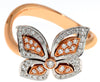 ESTATE .35CT DIAMOND 18KT WHITE & ROSE GOLD BUTTERFLY CRISS CROSS FUN LOVE RING