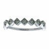 ESTATE .10CT DIAMOND 18KT WHITE GOLD 3D MILGRAIN SQUARE SEMI ETERNITY FUN RING