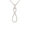 ESTATE .80CT DIAMOND 18KT WHITE GOLD 3D CLASSIC INFINITY LOVE FLOATING PENDANT
