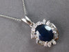 LARGE 3.11CT DIAMOND & AAA SAPPHIRE 14KT WHITE GOLD 3D FLOATING PENDANT #27929