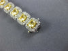 LARGE & LONG 13.45CT WHITE & FANCY YELLOW DIAMOND 18K WHITE GOLD TENNIS BRACELET
