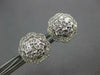 ESTATE LARGE .50CT DIAMOND 14KT WHITE GOLD 3D FLOWER HALO FUN STUD EARRINGS