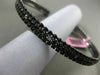 ESTATE 5.46CT DIAMOND & SAPPHIRE 14KT BLACK GOLD 3 ROW FLEXIBLE BANGLE BRACELET