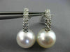 ESTATE LARGE .72CT DIAMOND & AAA SOUTH SEA PEARL 18K WHITE GOLD 5 STONE EARRINGS