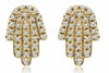 ESTATE .16CT DIAMOND 14KT YELLOW GOLD 3D HAMSA CHAMSA LUCKY STUD EARRINGS