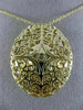 ESTATE EXTRA LARGE 14.04CT DIAMOND & AAA OPAL 14KT YELLOW GOLD OVAL HALO PENDANT