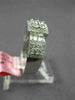 WIDE .76CT DIAMOND 18K WHITE GOLD ROUND & BAGUETTE CLUSTER HALO ANNIVERSARY RING