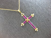 LARGE 1.12CT DIAMOND & AAA RUBY 14KT YELLOW GOLD PRINCESS & ROUND PENDANT #28198
