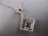 LARGE .60CT DIAMOND 14KT WHITE GOLD 3D ROUND SQUARE GEOMETRICAL FOATING PENDANT