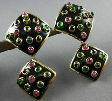 EXTRA LARGE DAVID WEBB 5.20CT MULTI GEM 18KT YELLOW GOLD HANGING EARRINGS #26673